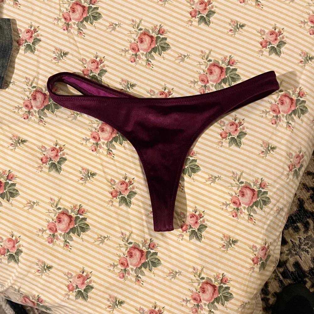 Purple Satin Thong